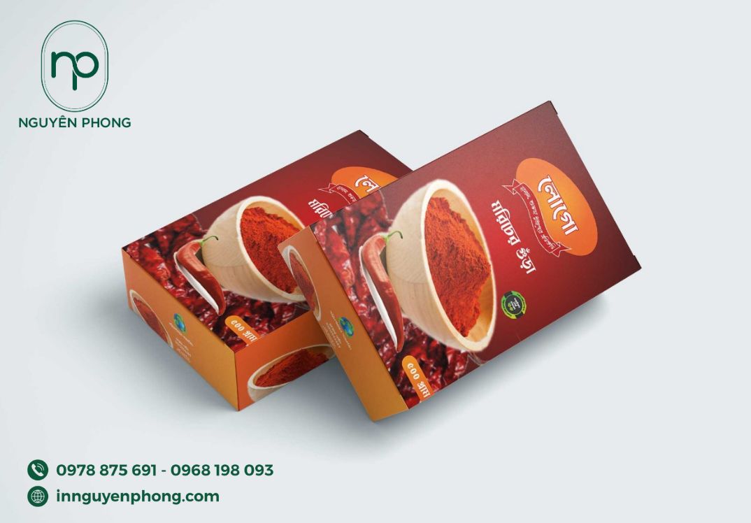 in hộp giấy đựng gia vị màu sắc nét 